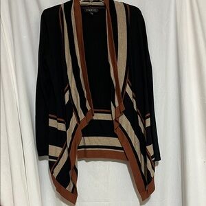 August Silk Stylish Black and Brown Women's cardigan Sweater small